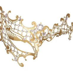 Maskeradmask för kvinnor Metallmask Glänstrass Venetiansk festkvällsbalmask Bar kostymaccessoar> Masker