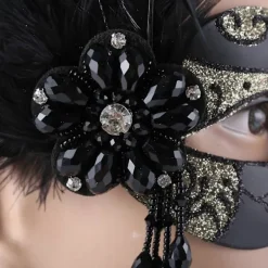 Maskeradmask för kvinnor och män, venetiansk mask för fest/bal/baluns/bröllop/väggdekorationer, Mardi Gras-mask, kostymer, mask silver_Överraskningsgåva Black | Fyndiq><noscript><img width=