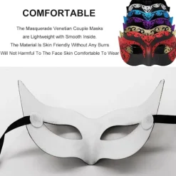 OCEAN Maskeradmask för Män Kvinnor Par Venetiansk Mask för Halloween Mardi Gras Kostymfest Bal><noscript><img width=
