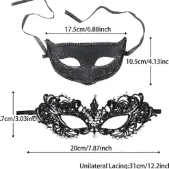 unbranded Maskeradmask för Par - Venetianska Masker - Mardi Gras Mask - Spetsmaskeradmask> Masker