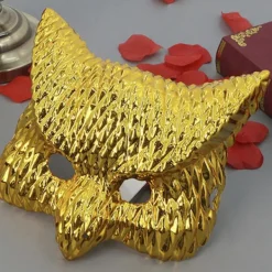 Maskeradmask Guld Leopard/Lejon/Gris/Uggla Mask Party Mask Halloween Cosplay Mask Kvinnor Män Djurmask Balmask[gks]><noscript><img width=