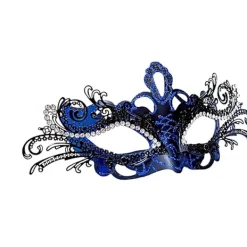 ATELA Maskeradmask, Mardi Gras-dekorationer Venetianska masker för kvinnor (blå-svart)> Masker