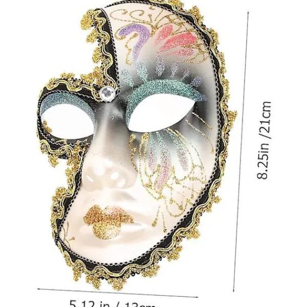 Maskeradmask på pinne Venetianskt mask för kvinnor balmasktillbehör maskeradmask för kvinnor cosplay festmask dammaskeradmask smink> Masker