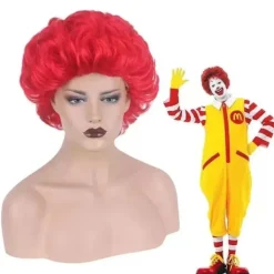 McDonald Cosplay Kostym Ronald Maskerad Sutra Clown Karaktär Vuxen Halloweenfest Rolig Kostym Scenkläder Peruk XXL-FY XXL A3 XXL A3> Dräkter
