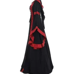 Medeltida Klänning Dam Snörning Långärmad Golvlång Medeltida Klänning Halloween Kostym - Khaki><noscript><img width=