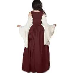 Medeltida Punk Klänning Cosplay Halloween Kostymer Kvinnor Palats Karneval Fest Utklädnad Prinsessa Kvinna Viktoriansk Vestido Robe Vinröd vin röd... | Fyndiq><noscript><img width=