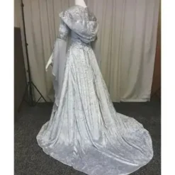 Medeltida Retro Gotisk Huvtröja Häxklänning Lång Kjol Lyxig Festklänning För Kvinnor Cosplay Vampyr Halloween Vuxen Dräkt Svart svart S><noscript><img width=