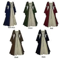 Medeltida Retro Hov Prinsessa Cosplay Kostym Lång Klänning Elegant Häxa (M Röd)><noscript><img width=