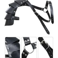 Medeltid Riddre Läderbälte Sjl Män Renässns Hlv xelkpp Hlsduk Spänne rmskydd Retro Mgisk Kork Potionflsk Svärdgrod Tillbehör><noscript><img width=