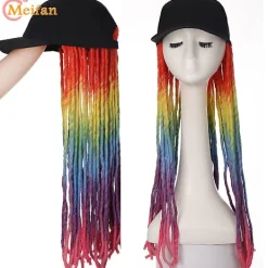 Blueday Meifan Syntetisk Lång Hip Hop Cap Peruk Med Flätning Hår Fas none> Peruker