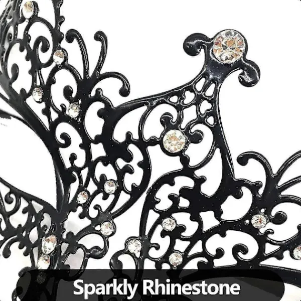 Metall Laserskuren Maskeradmask Dam Venetiansk Festmask> Masker