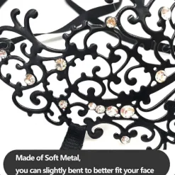 Metall Laserskuren Maskeradmask Dam Venetiansk Festmask><noscript><img width=