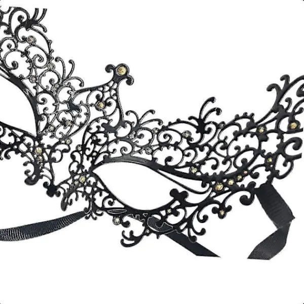 Metall Laserskuren Maskeradmask Dam Venetiansk Festmask> Masker