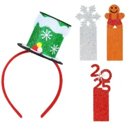 Mini Hög Hatt Juldiadem med Utbyteskort – Festlig Julfestaccessoar för Vuxna, Iögonfallande Cosplaydekoration för Året 21.00X13.10X6.50CM> Huvudbonader