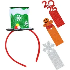 Mini Hög Hatt Juldiadem med Utbyteskort – Festlig Julfestaccessoar för Vuxna, Iögonfallande Cosplaydekoration för Året 21.00X13.10X6.50CM><noscript><img width=