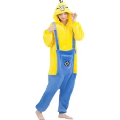 Minions Unisex Vuxen Onesie Kostym, Pyjamas Jumpsuit för Män & Kvinnor L> Dräkter