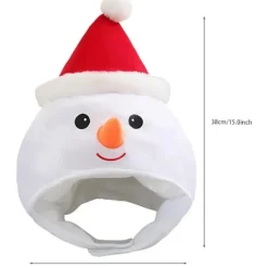 Mjuk, fluffig snögubbe-mössa för jul - Justerbar festlig huvudbonad för både män och kvinnor, perfekt för julfester, utklädning och vuxenhelger> Huvudbonader