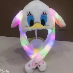 Mjuk och varm kaninmössa med LED-ljus, hoppande mössa Ljusande Pikachu-mössa><noscript><img width=