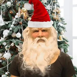 Mjuk Santa Vuxen Min Gamla Man Jul Semester Rolig Latex Mask><noscript><img width=