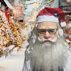 Mjuk Santa Vuxen Min Gamla Man Jul Semester Rolig Latex Mask><noscript><img width=