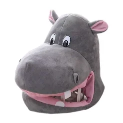 Mjuk Söt Plysch Djur Huvtröja Hatt Rolig Flodhäst Huvudbonad Plysch Huvudskydd Party> Huvudbonader