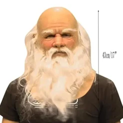 JIUSAIRUI Mjuk Tomte Vuxen My Old Man Christmas Holiday Rolig Latex Mask><noscript><img width=