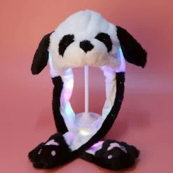 Mjuk varm kaninmössa med LED-ljus, hoppande mössa - Perfe-FM-><noscript><img width=