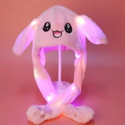 Mjuk Varm Kaninmössa med LED-ljus, Hoppande Öron><noscript><img width=