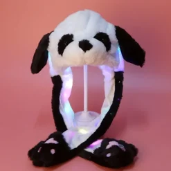 Mjuk Varm Kaninmössa med LED-ljus, Hoppande Mössa-WELLNGS><noscript><img width=