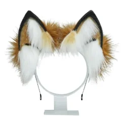 Mjuka djuröron svans lurvig cosplay huvudbonad handgjord Halloween huvudbonad（2）> Huvudbonader