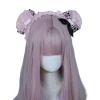 Mjukt björnöron pannband Lolita band rosetter hårbåge Cosplay fest pannband（Rosa）> Huvudbonader