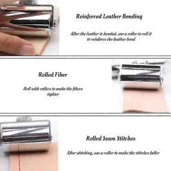 60mm Tryckrulle i kolstål för läder, läderbearbetning gummikantrulle läderstämplingsverktyg><noscript><img width=