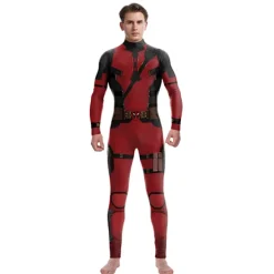 Män Deadpool 3 Wolverine Jumpsuit Bodysuit Cosplay Kostym Halloween Dräkt Outfit L><noscript><img width=