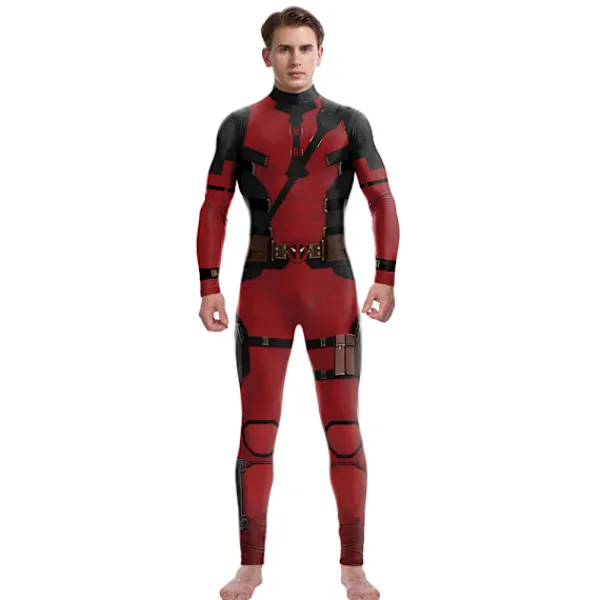 Män Deadpool 3 Wolverine Jumpsuit Bodysuit Cosplay Kostym Halloween Dräkt Outfit L> Dräkter