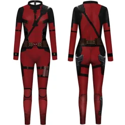 Män Deadpool 3 Wolverine Jumpsuit Bodysuit Cosplay Kostym Halloween Dräkt Outfit L><noscript><img width=