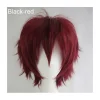 unbranded Män Kvinnor Multi-Color Kort rakt hårstycke Hel Peruk för Anime Party Cosplay - Svart-röd> Peruker