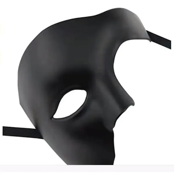 Mäns Maskerad Mask, Silver Venetian Mask Vintage Phantom of the Opera Mask, Vuxen Halv Ansikte Fest Mask Halloween Jul> Masker