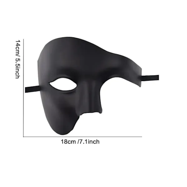 Mäns Maskerad Mask, Silver Venetian Mask Vintage Phantom of the Opera Mask, Vuxen Halv Ansikte Fest Mask Halloween Jul> Masker