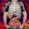 Mänskliga Organ Topp 3D-tryck Skräck Inälvs-Mönster T-shirt Rund Hals Kort Ärm Lös Topp Halloween Dekoration Tillbehör (L)> Dräkter