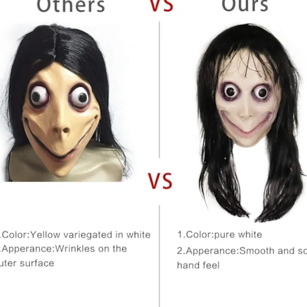 Molezu Momo Mask Läskig Mask, Krypande Mask Monstermask, Skräckkostymer Party Gummi Latex Mask för Halloween Vuxen> Masker