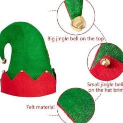 Moon Boat 3-pack Jul Tomte Filt Hatt - Bjällerklang Julhelg Party Kostym Favörer Gåvor Tillbehör><noscript><img width=