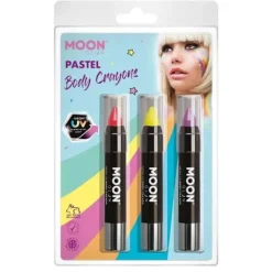 Moon Glow Intense Neon UV Kroppskritor (3-pack) One Size Röd One Size> Smink