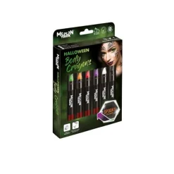 Moon Terror Halloween Kroppskritor (6-pack) One Size Röd/Sva One Size> Smink