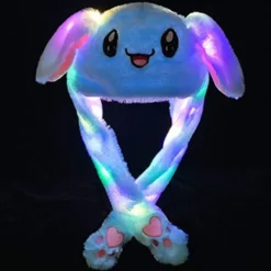 Mordely Bunny Hat Ear Moving Jumping Hat Plush Rabbit Hat Cute Cap With Paws> Huvudbonader