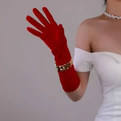 Mordely Långa Handskar Kungsblå Handskar VIT><noscript><img width=