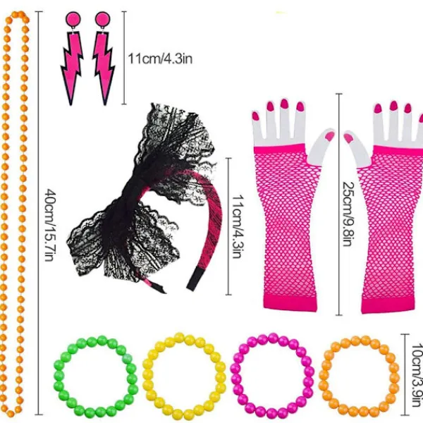 Mordely Neon 80-talskostymer för set Tutu-kjol 2> Tillbehör