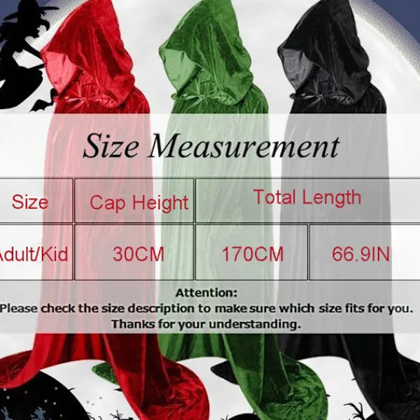 Mordely Velvet Cloak Cape Ghost Capes SVART> Tillbehör