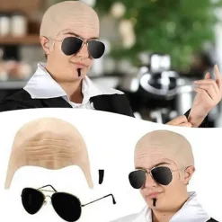 Mr Worldwide Flintskallig Hätta & Solglasögon Set, Kändisikon Maskerad Pitbull Kostym Tillbehör Set-Perfekt 1pcs><noscript><img width=