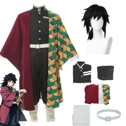 Mub- Fitspi Anime Demon Slayer Kimetsu No Yaiba Tomioka Giyuu Cosplay Kostym Dräkt Uniformer Kostymer Peruk Barn Vuxen Party Kostym Dräkt Peruk Costume Suit Wig | Fyndiq> Dräkter