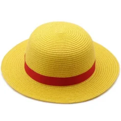 Mub- Luffy Costume Straw Hat Cosplay Dress Up for Halloween Comic Con Anime Party for Kids Toddler Boys M> Huvudbonader